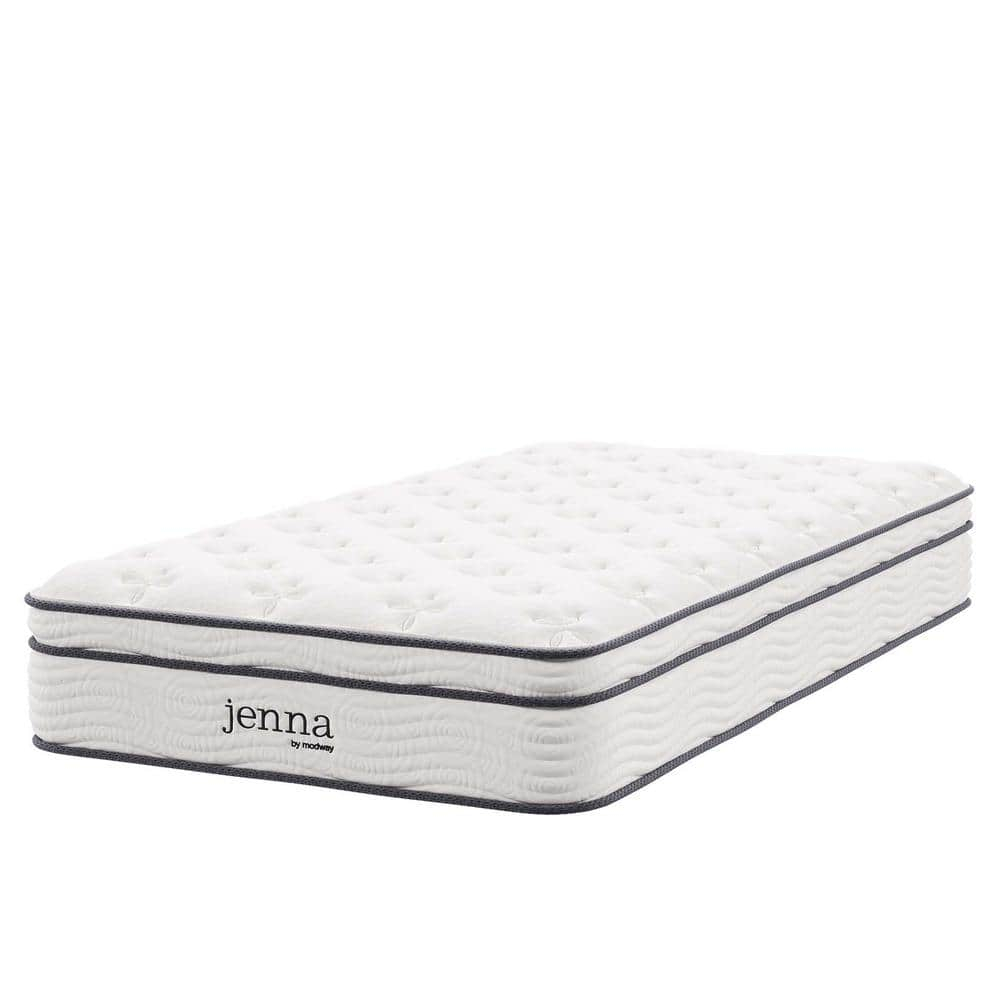 Modway Jenna 10" Innerspring and Foam Twin XL Mattress in White