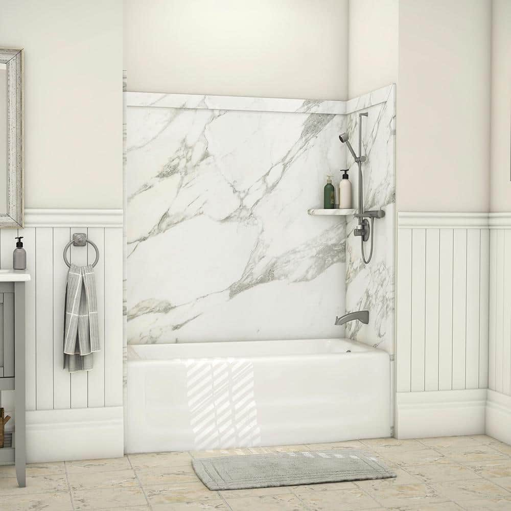 FlexStone Elite 60"W x 32"D x 60"H Alcove Bathtub Surround