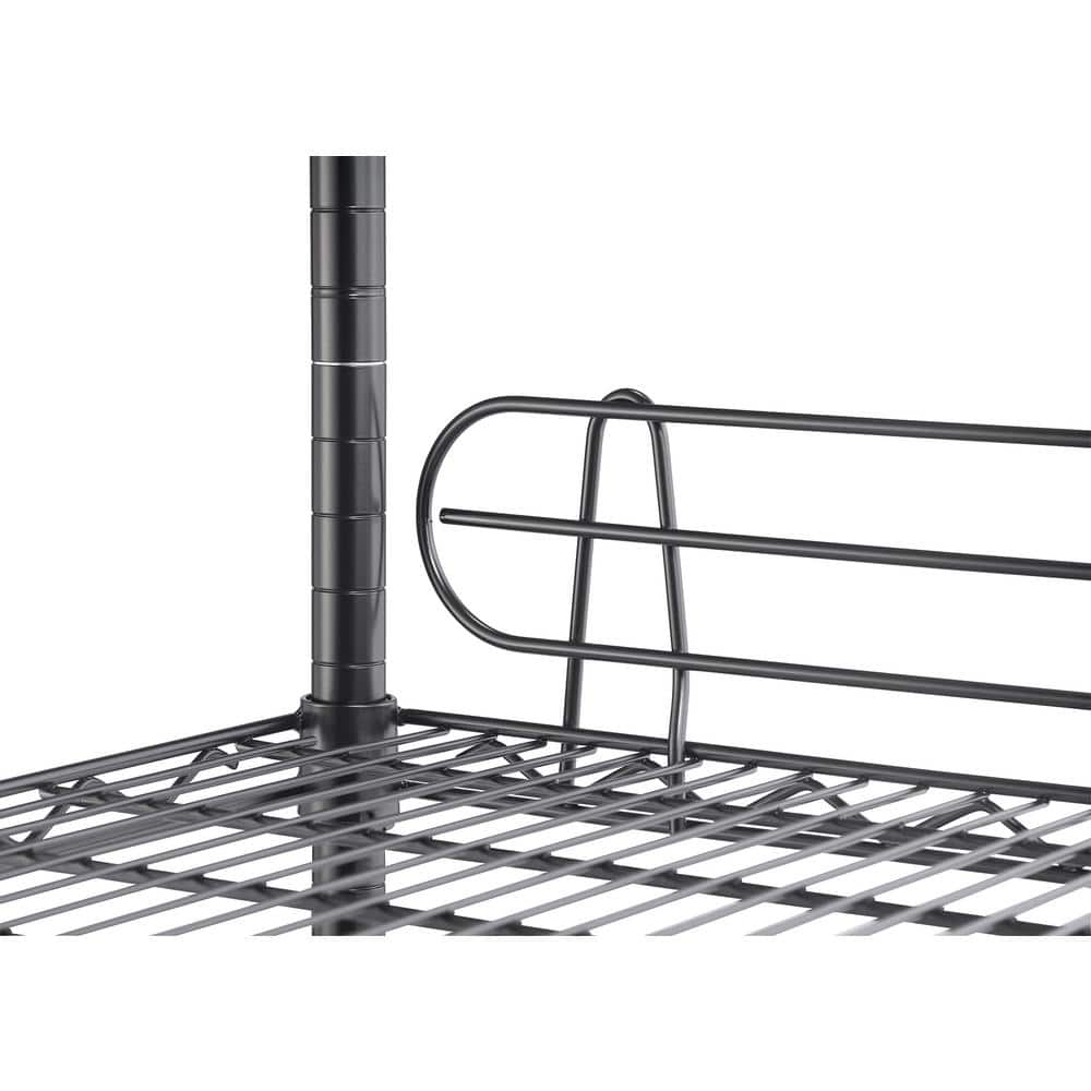 TRINITY 6-Tier 48x18x72 Commercial Wire Shelving w/ Backstands & Wheels, NSF - Black