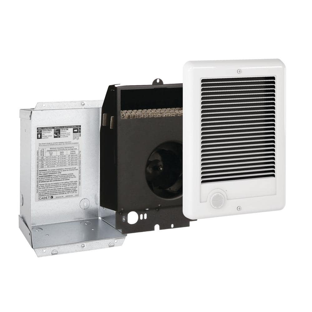 White 1500W Electric Wall Heater with Thermostat and Automatic Shut-off