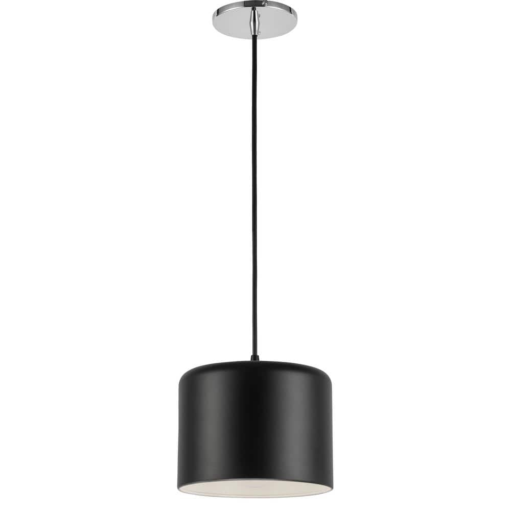 Dainolite - Emilia - 1 Light Pendant-Polished Chrome Finish-Matte Black/Silver