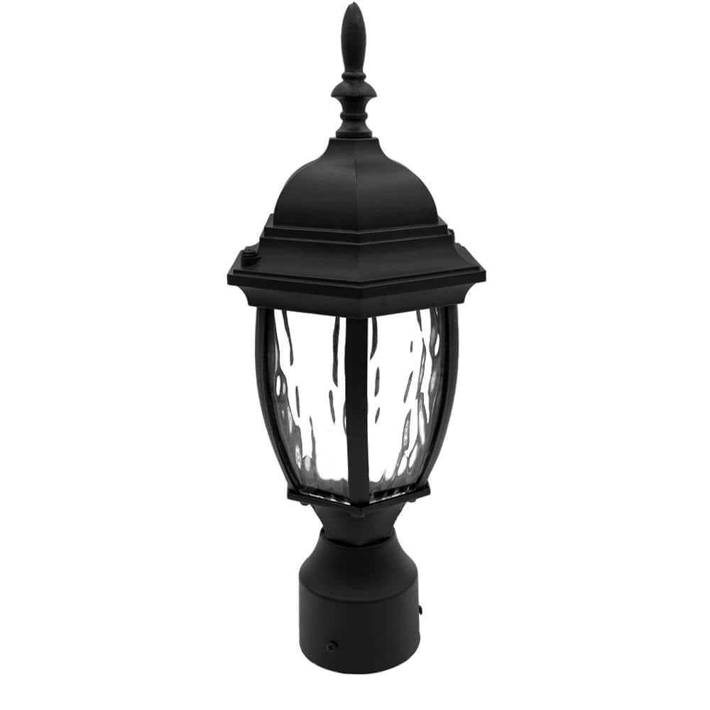 Maxxima LED Outdoor Post Light Pole Lantern with Water Glass, 900 Lumens, 3000K Warm White