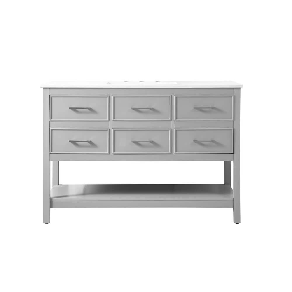 Elegant Decor Sinclaire 48" Aluminum Alloy & MDF Single Bathroom Vanity in Gray