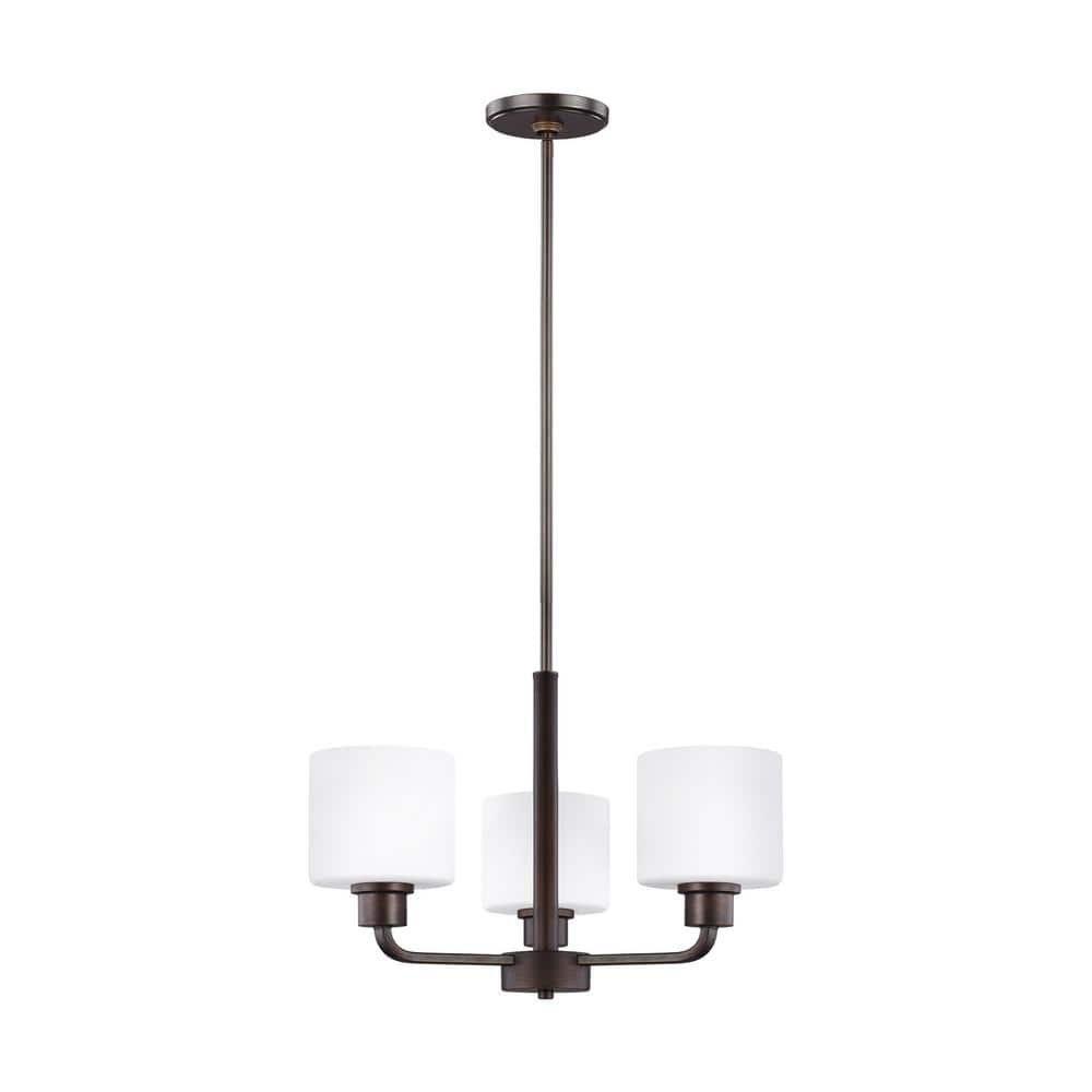 Canfield 3-Light Burnt Sienna Modern Minimalist Hanging Drum Chandelier