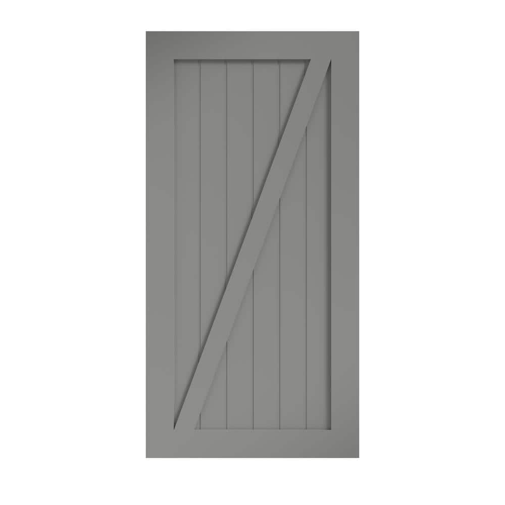 36 in. x 84 in. Z-Shape Solid Core Grey Finished Interior Barn Door Slab