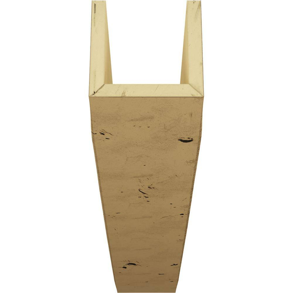 12"W x 6"H x 10'L 3-Sided (U-beam) Knotty Pine Endurathane Faux Wood Ceiling Beam, Natural Golden Oak