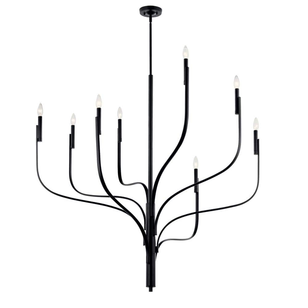 Kichler 52675 Livadia 8 Light 48" Wide Taper Candle Style Chandelier - Black