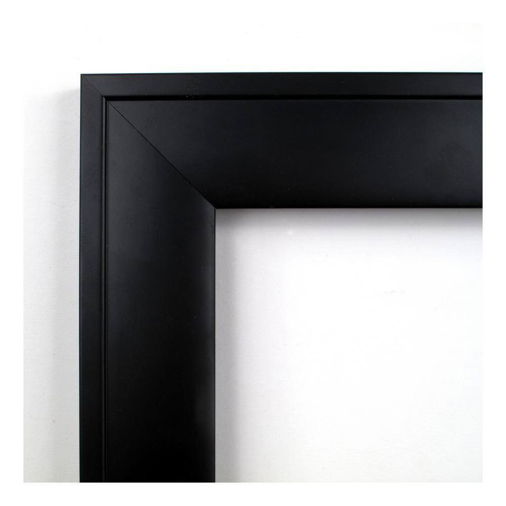 Amanti Art Beveled Wood Bathroom Wall Mirror - Nero Black Frame Outer Size: 19 x 23 in