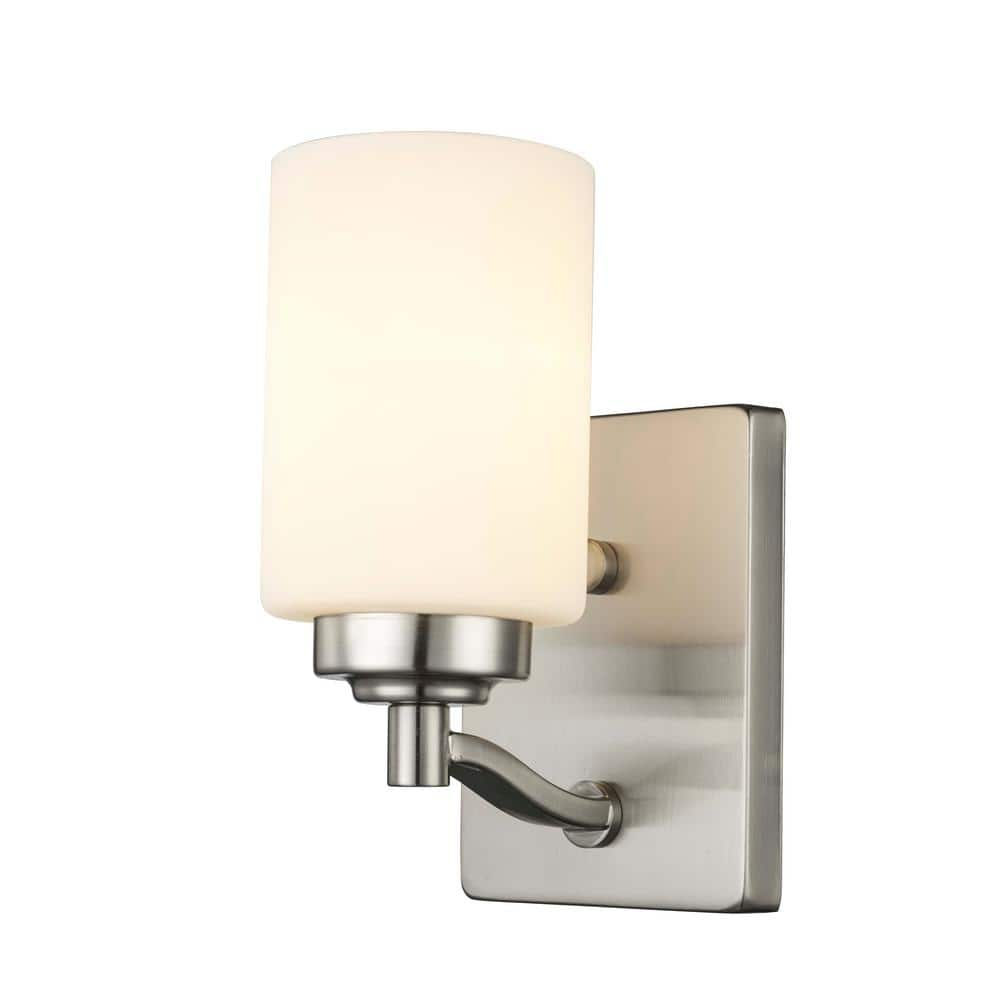 Trans Globe Lighting 70521 BN Mod Pod Collection 9 Inch One Light Wall Sconce/Bathroom Vanity I in a Brushed Nickel Finish I Traditional Style Light Fixture I