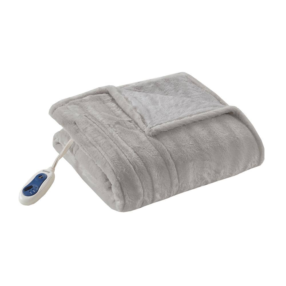 Beautyrest Oversized Faux Fur Electric Heated Throw