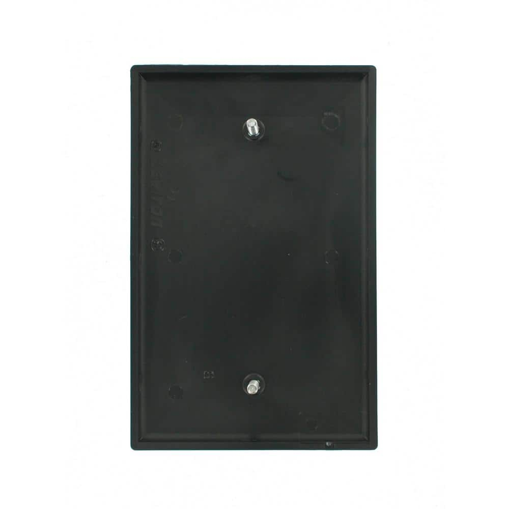 Leviton PJ13-E Wallplate 1-Gang Blank Midway Size Nylon - Black