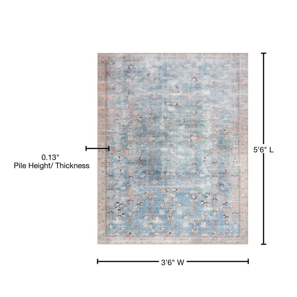 Loloi II Wynter WYN-06 Teal / Multi Oriental Area Rug 3'-6" x 5'-6"