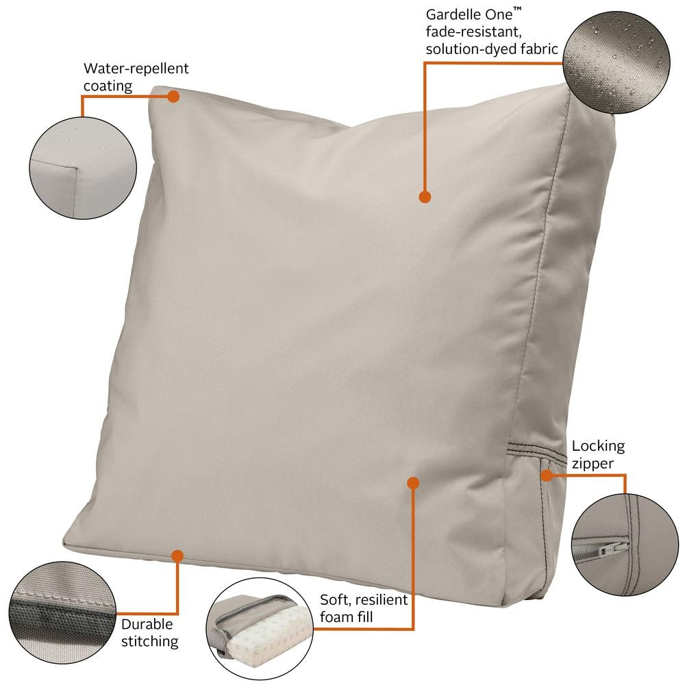 Classic Accessories Ravenna 25" x 22" Beige Square Loveseat Outdoor Seating Cushion with Water Resistant
