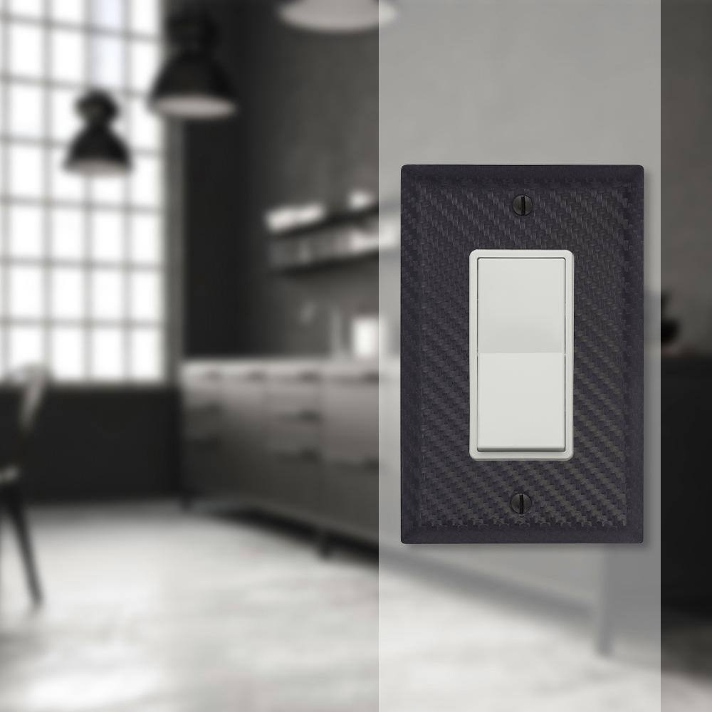 Black Stamped Steel Single Rocker Wall Plate