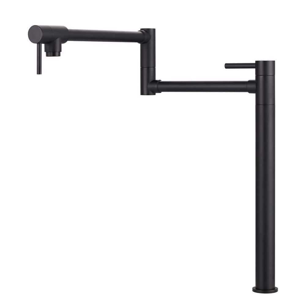 Pot Filler Faucet Wall Mount Kitchen Sink Faucet Stove Pot Filling Faucet with Double Joint Swing Arms Folding Faucet, Solid Brass Material, Lead-Free, Single Hole, Brushed Gold
