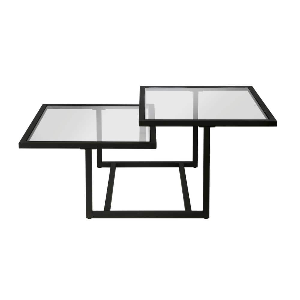 Evelyn&Zoe Amalie 43" Wide Square Coffee Table, Blackened Bronze