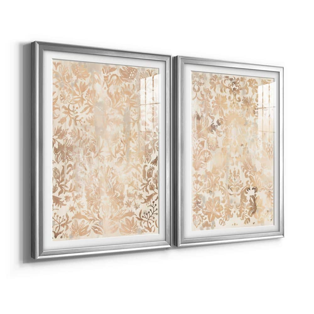 Wexford Home Walnut Damask I Premium Framed Print, 22.5" x 30.5" - Ready to Hang, Silver (Set of 2)