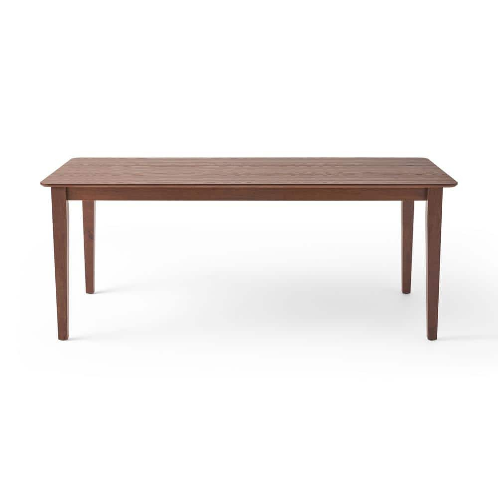 Noble House Lylah Indoor Rectangular 8 Seat Farmhouse Dining Table, Walnut Finish