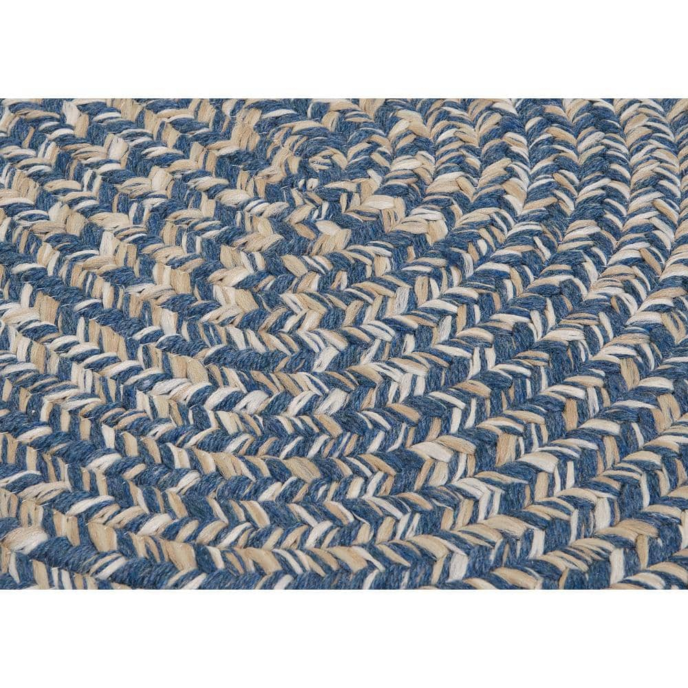 Tremont Denim Tweed 7'x9' Oval Braided Wool-Blend Rug