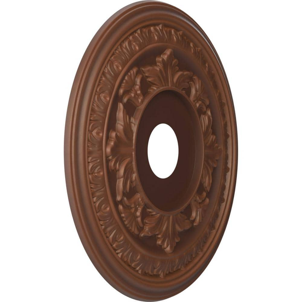 Ekena Millwork 19"OD x 3 1/2"ID x 1"P Baltimore Thermoformed PVC Ceiling Medallion (Fits Canopies up to 7 3/4"), Universal Aged Metallic Rust