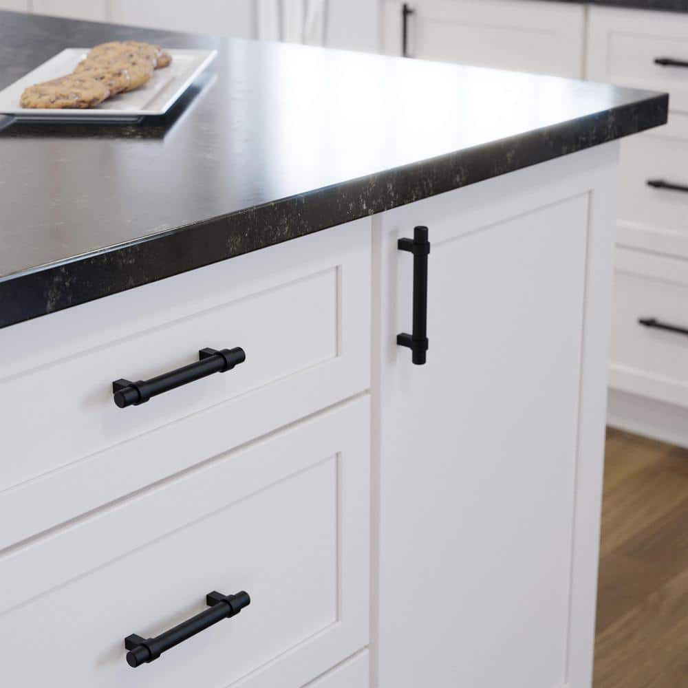 Franklin Brass Simple Wrapped Bar (30-Pack) Cabinet Handles 3-3/4' Hole Center Matte Black Kitchen Drawer Pulls Dresser, Furniture Hardware P46650K-FB-B2