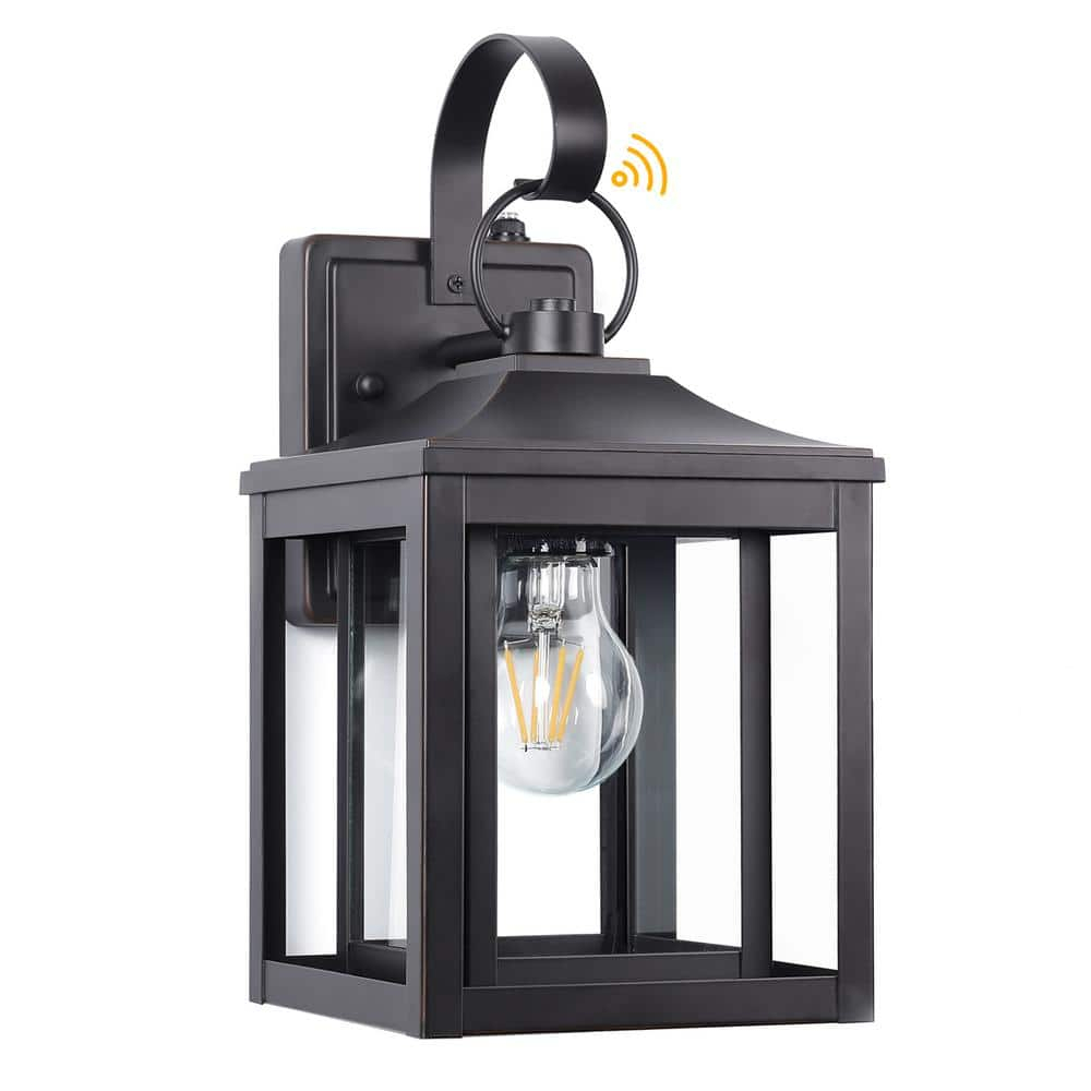 LamQee 1-Light 13"H Aluminum Outdoor Wall Lantern with Dusk to Dawn