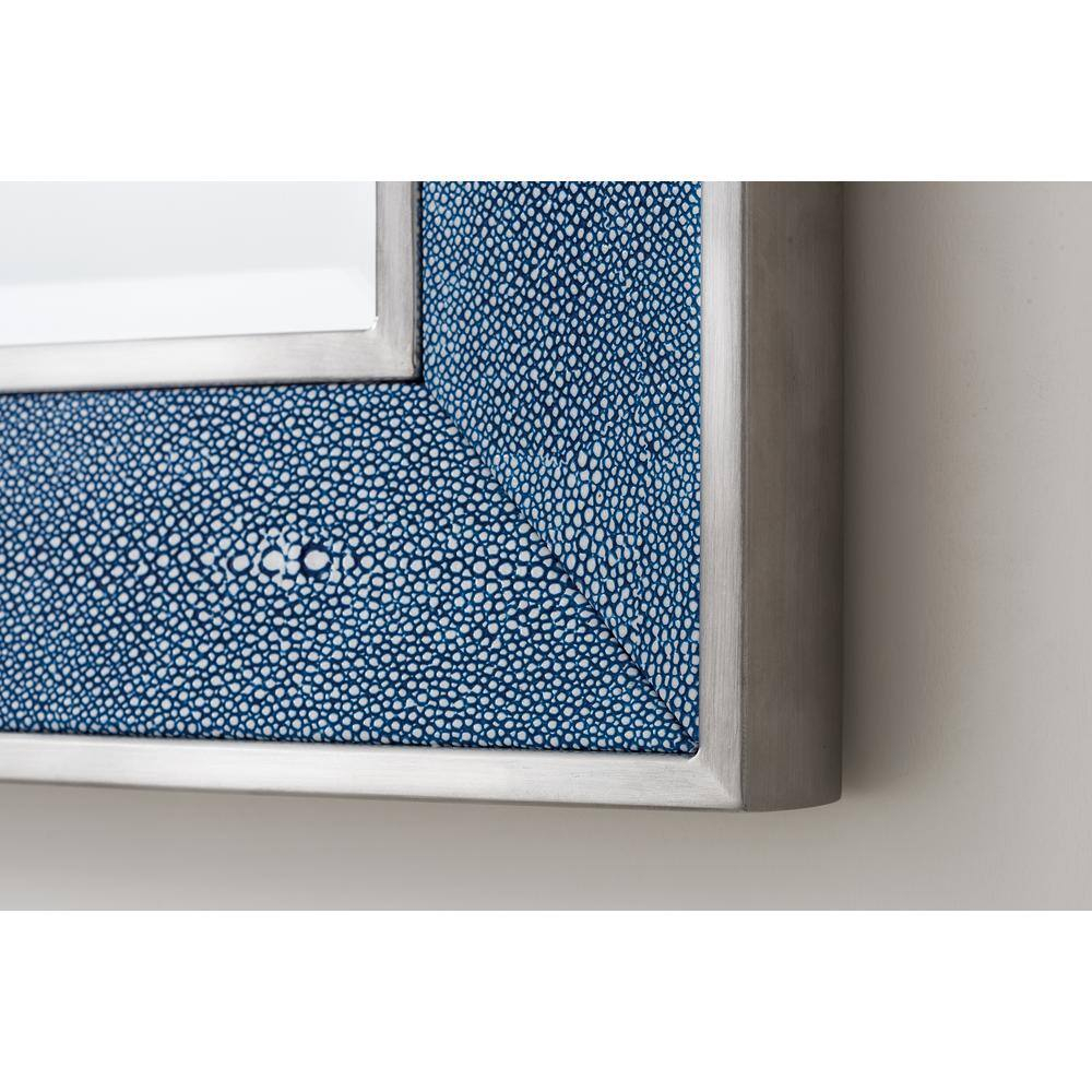 James Martin Vanities Element 28" Mirror, Silver w/ Delft Blue