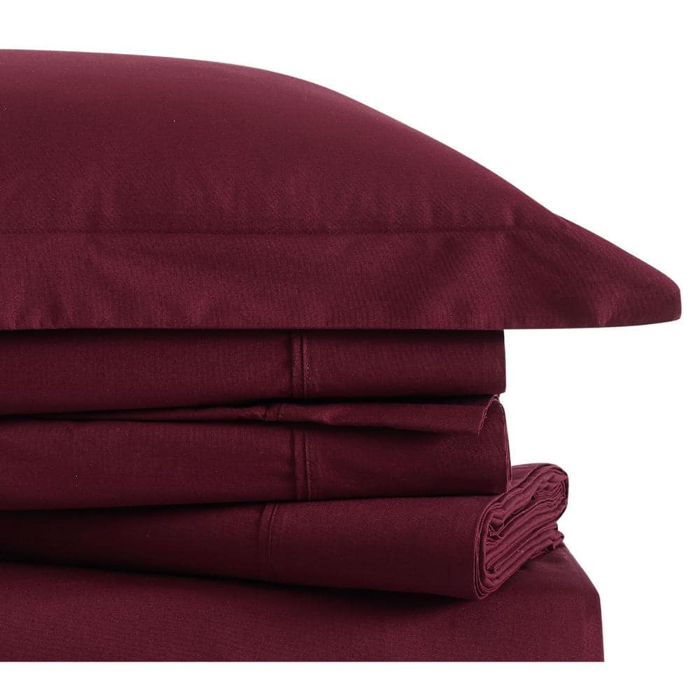 Brooklyn Loom  Solid Cotton Percale Bed Sheet Set