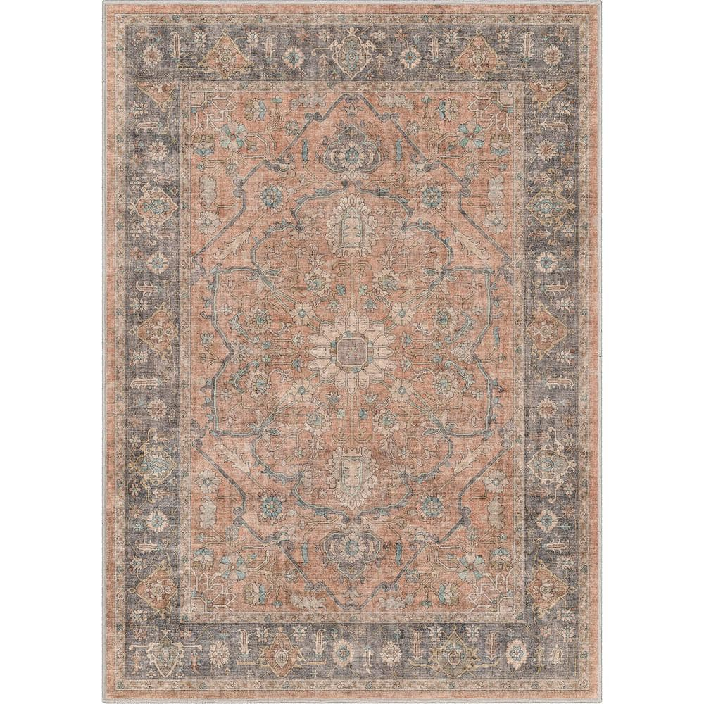 Well Woven Apollo Antigua Vintage Oriental Coral Flatweave 3'3" x 5' Area Rug