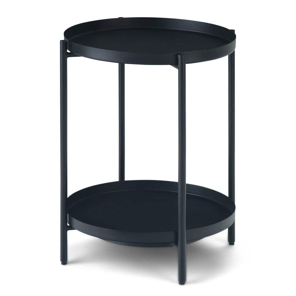 Simpli Home Monet Industrial 17 " Metal Metal End Table in Black