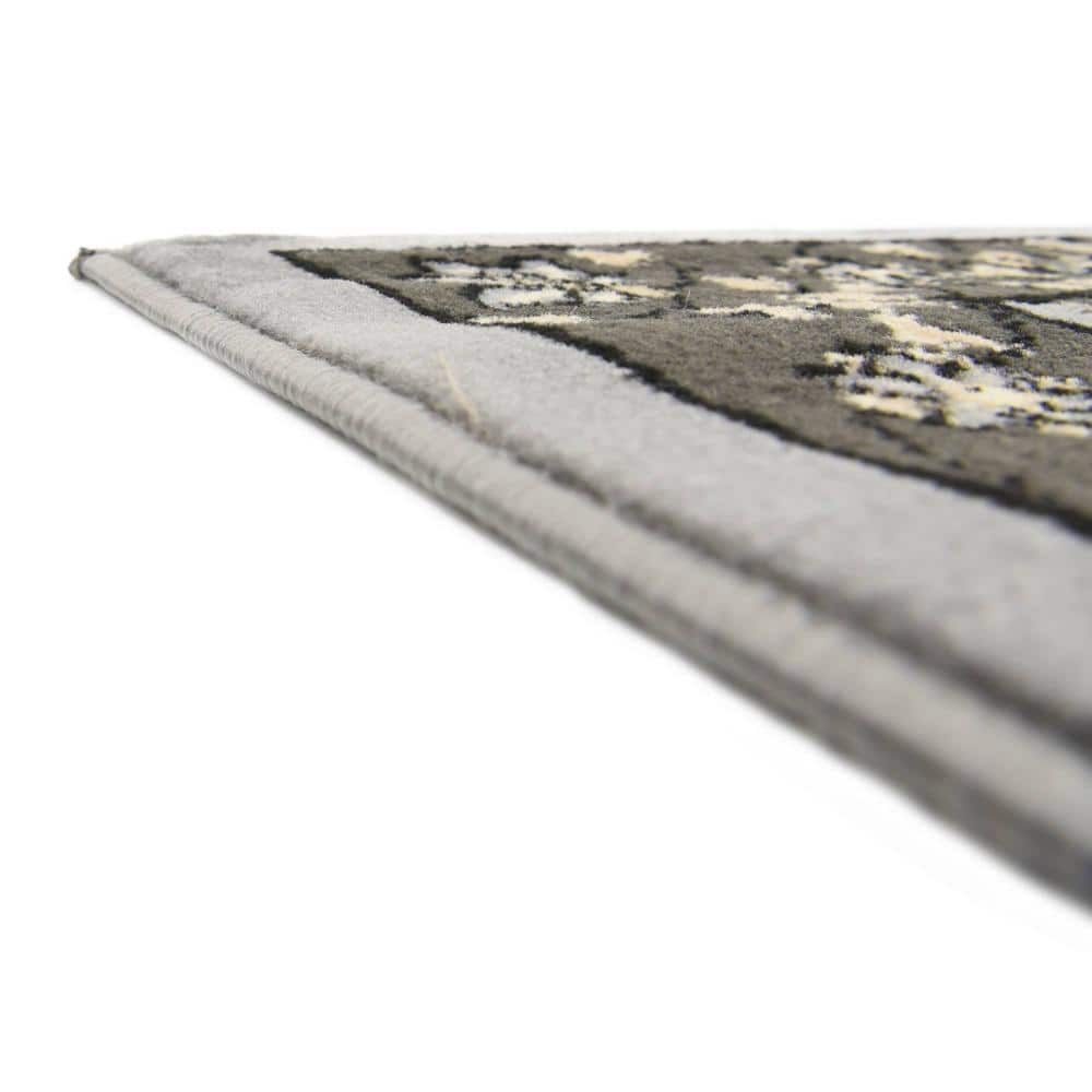 Handmade Espahan Dark Gray Synthetic Rug 4' x 6'
