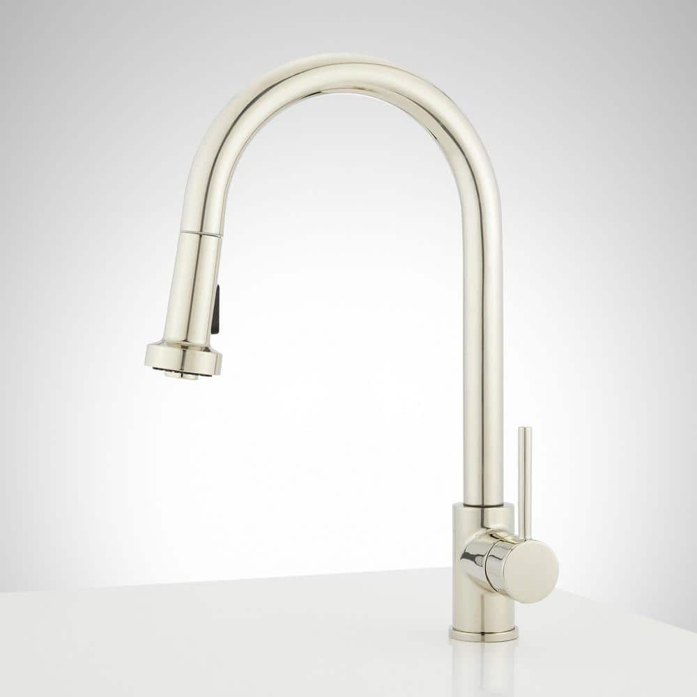 Polished Nickel Single Handle Pull-Down Kitchen Faucet