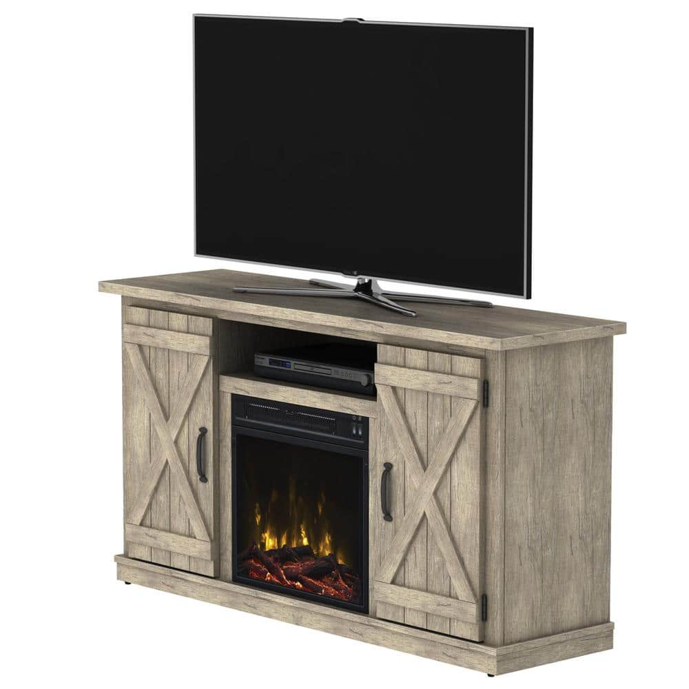 Cottonwood 55" TV Stands with Electric Fireplace, Ashland Pine