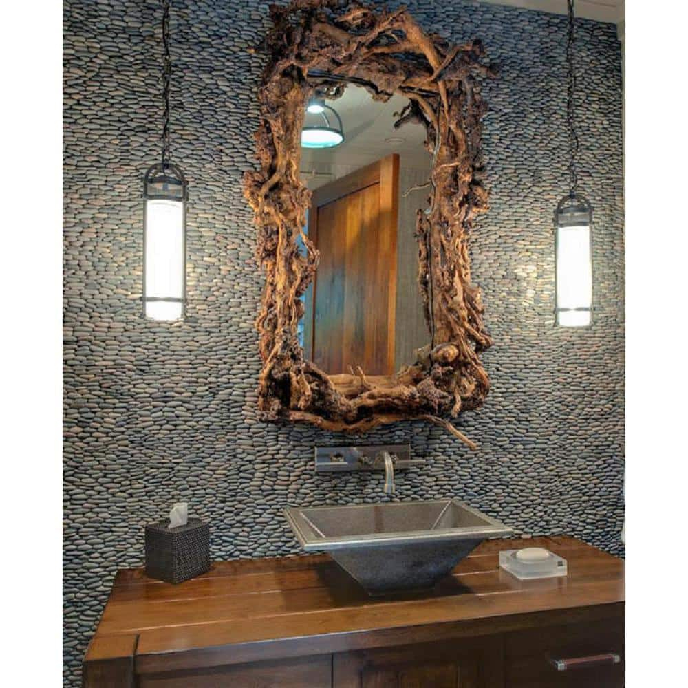 Rain Forest Stacked Tan Pebble Tile 12" x12" (5.0 Sq. ft. / Case)
