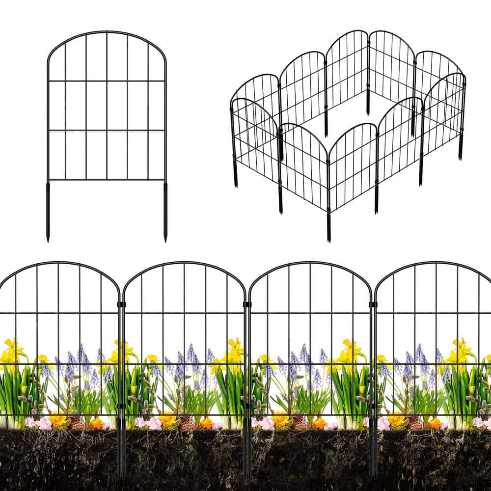 Decorative Garden Fence 25 Panels Animal Barrier Fence 27ft (L) x 22in (H) Rustproof Metal Wire Section Edging with Plastic Stakes Dog Fence Outdoor for Yard Yard Landscape Patio