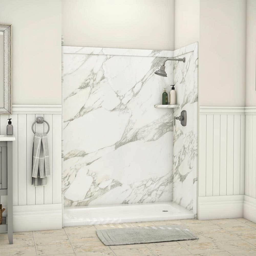 FlexStone Adaptable 60"W x 60"D x 80"H Alcove Shower Surround