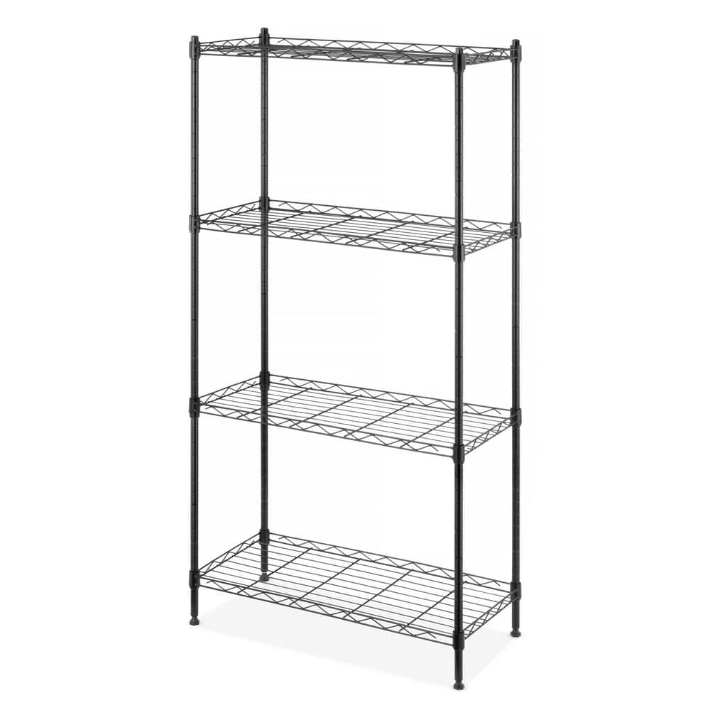 Whitmor Supreme 4-Tier Shelving - 100 lb. per Shelf - Black
