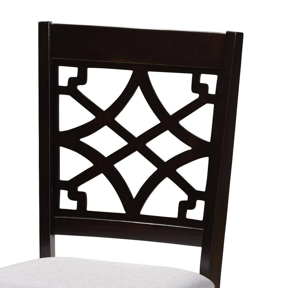 Baxton Studio Dori Modern and Contemporary Grey Fabric Upholstered and Dark Brown Finished Wood 6-Piece Dining Set