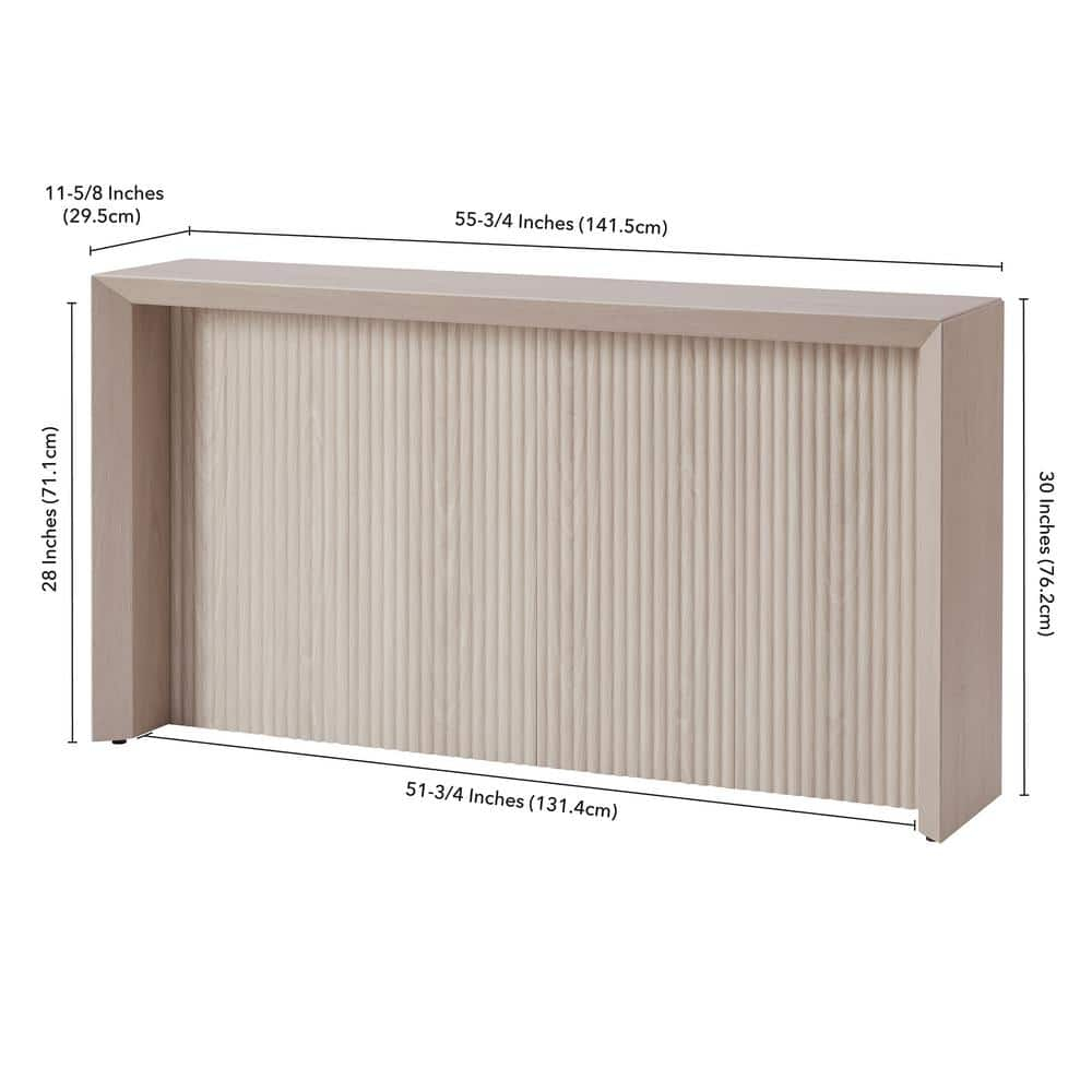 Evelyn&Zoe Modern/Contemporary 56" Wide Alder White Console Table