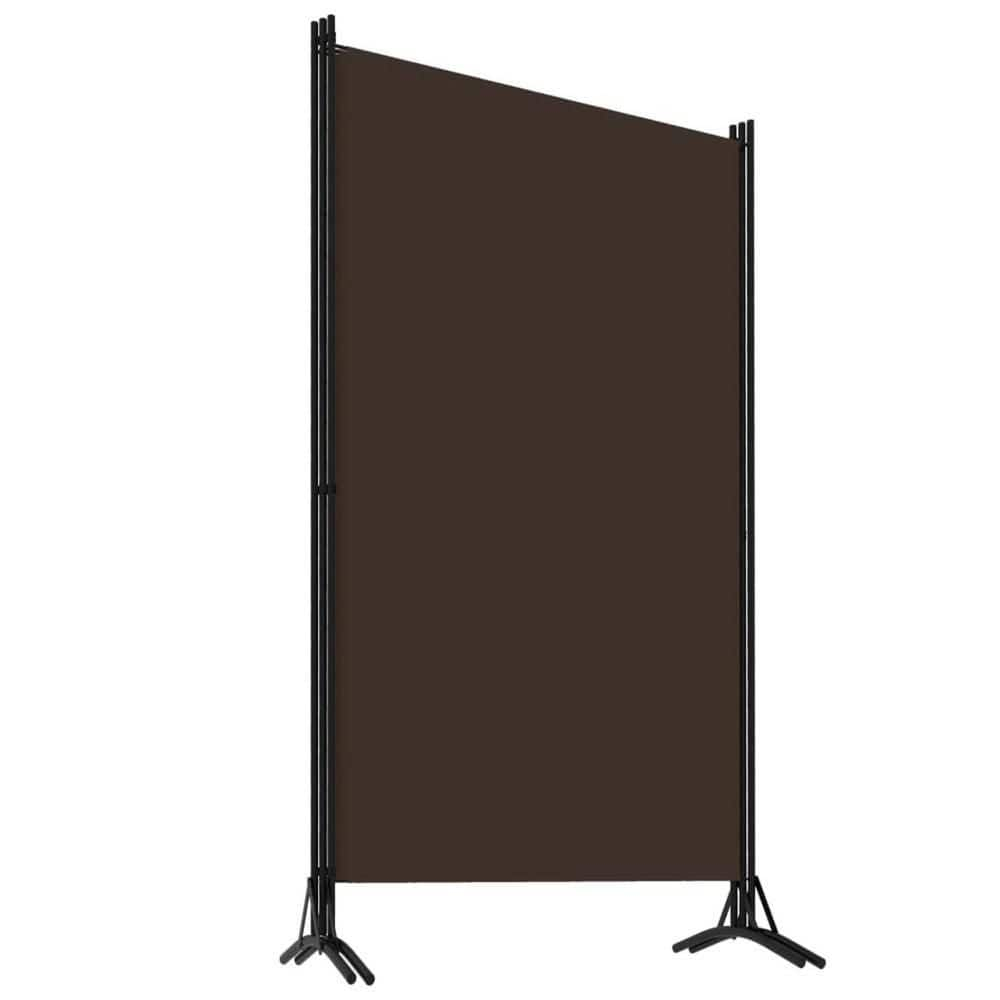Benjara BM326420 102 in. Dina 3 Panel Room Divider Screen, Brown Fabric & Black Iron