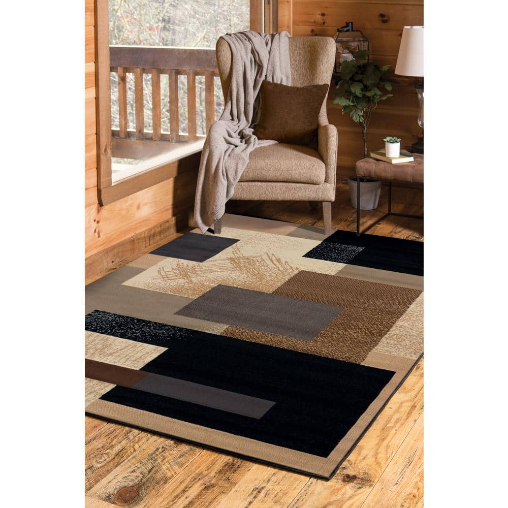 United Weavers Brunswick Tallulah Contemporary Geometric Area Rug, Brown, 5'3" x 7'6"