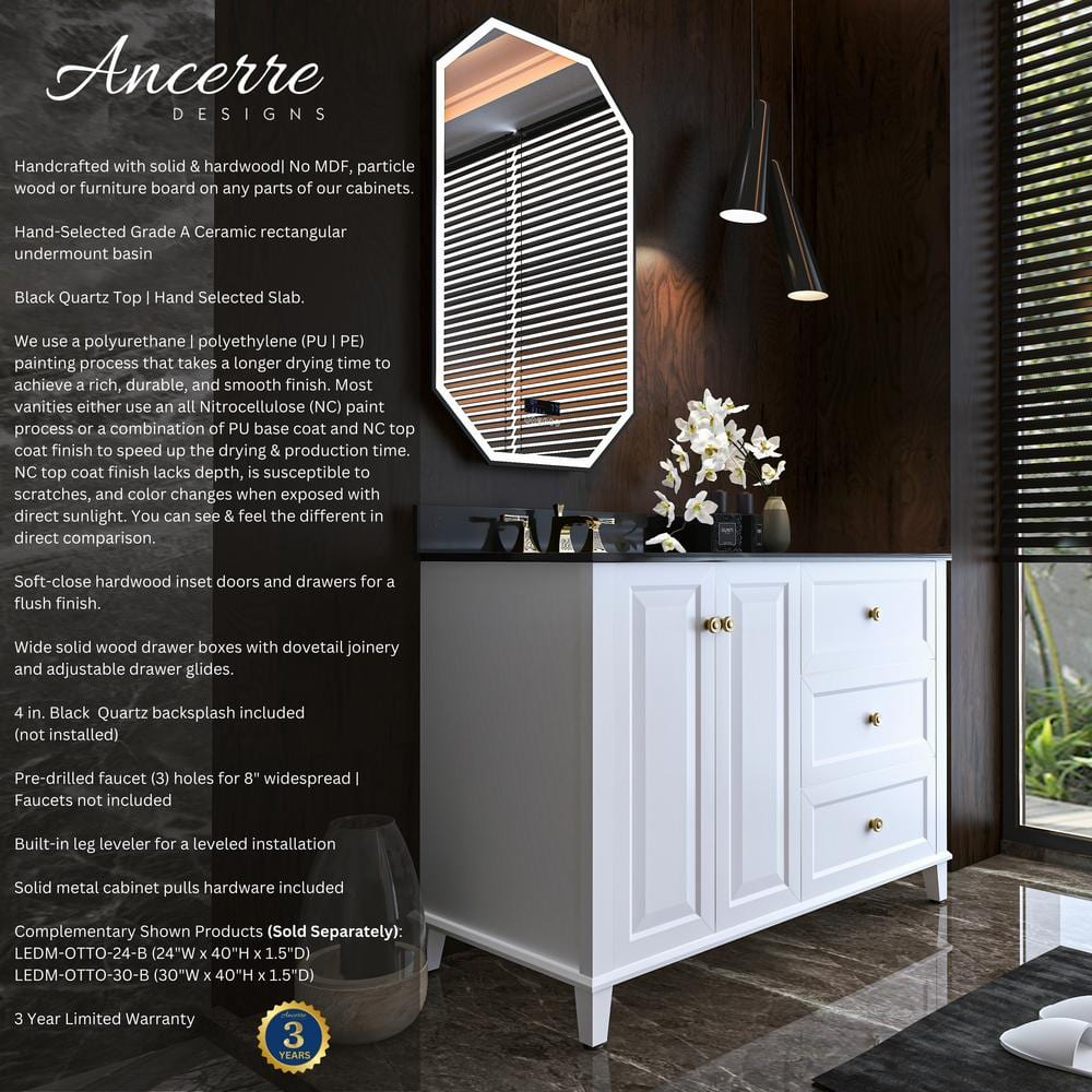 Hannah 48" White Birch Freestanding Bathroom Vanity with Quartz Top