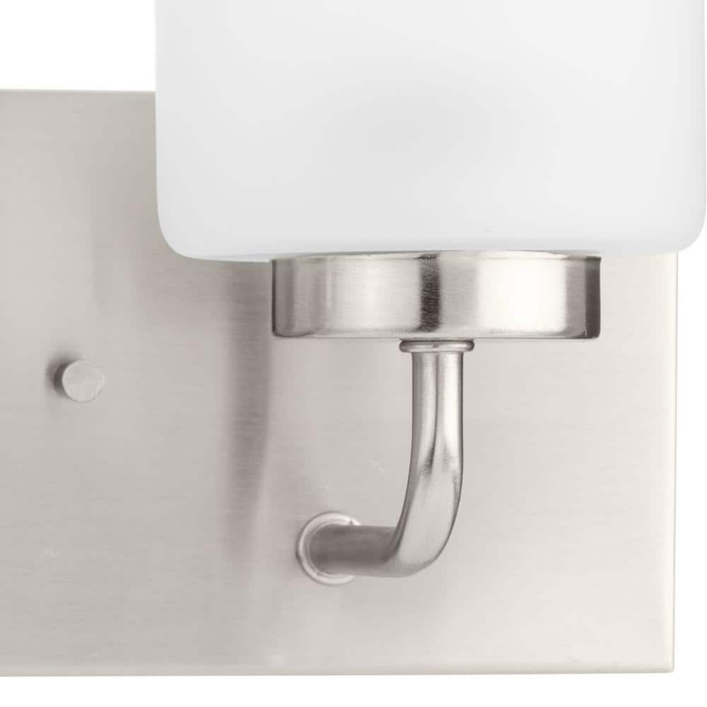 Progress Lighting Merry Collection 2-Light Brushed Nickel Etched Glass Transitional Bath Vanity Light