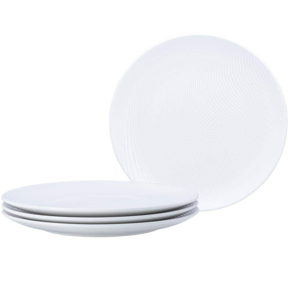Noritake Colorscapes White-on-White Dune Coupe Dinner Plates, 11"
