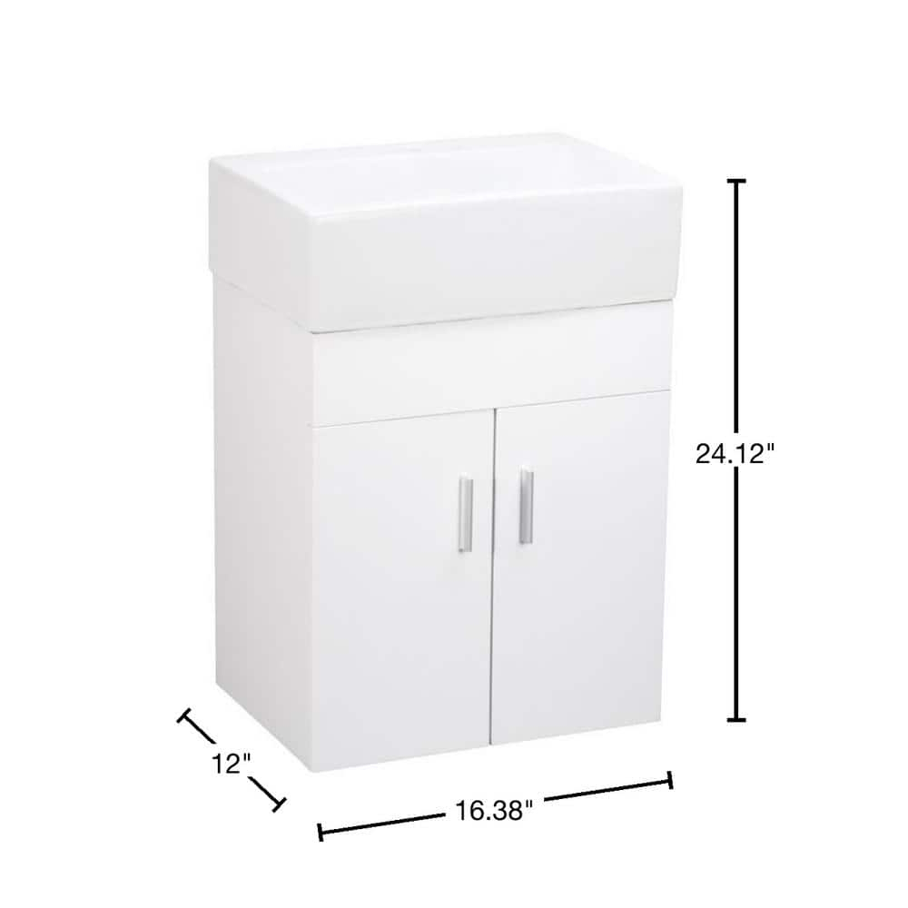 Orren Ellis Ashwini 16.375'' Single Bathroom Vanity with Ceramic Top