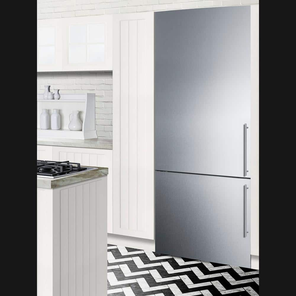 Summit Appliance FFBF279SSXH72LHD 28 in. Bottom Freezer Refrigerator - LHD