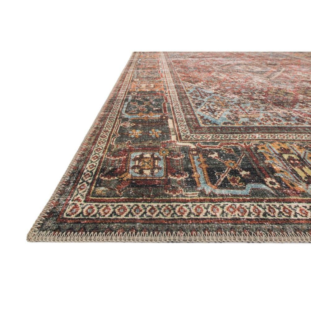 Hand-Knotted Red Wool and Synthetic Bohemian Runner
