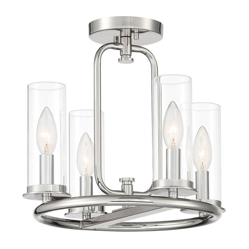 Hudson Heights Polished Nickel 4-Light Pendant