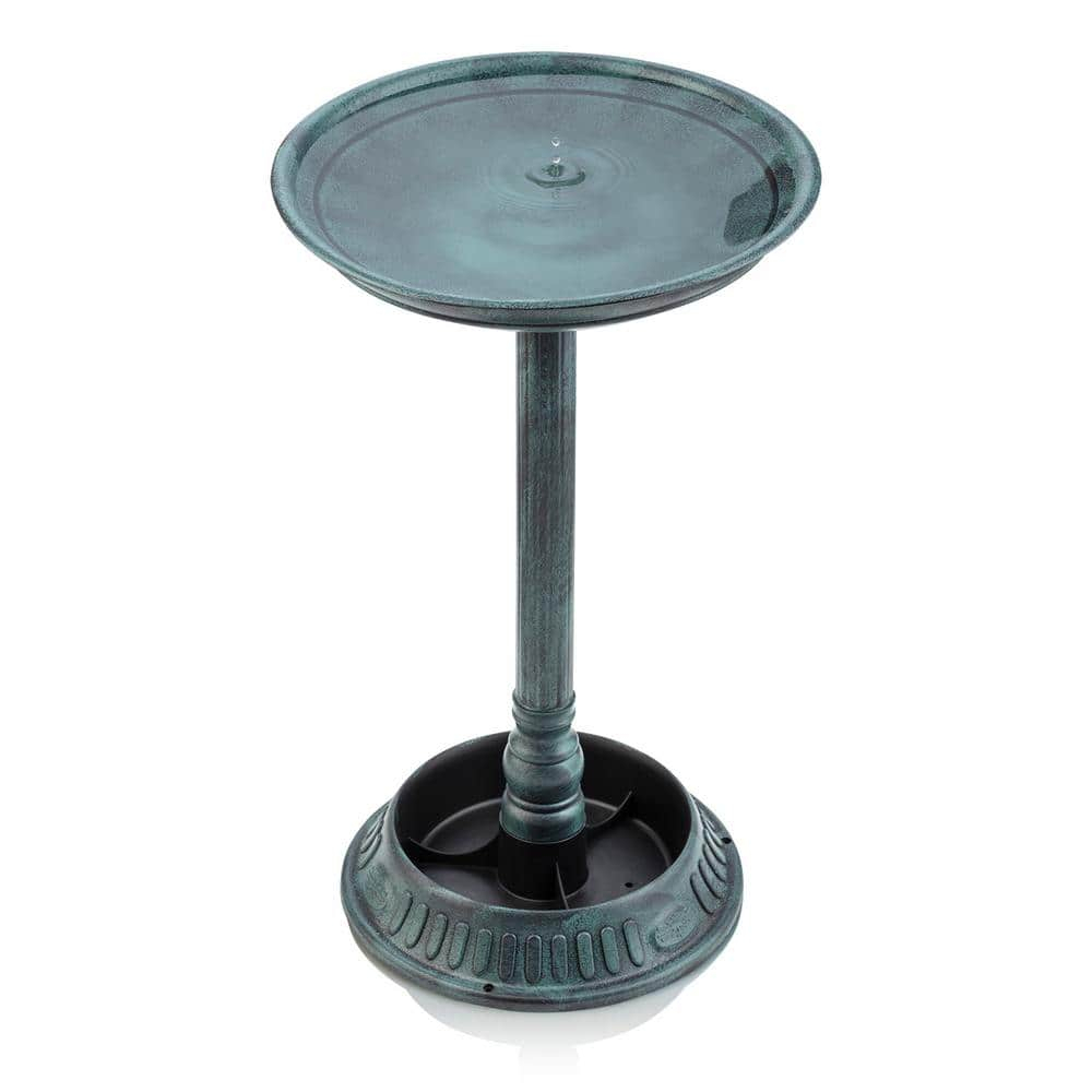 Alpine Corporation Plastic Bird Bath with Plant Adaptability, Green
