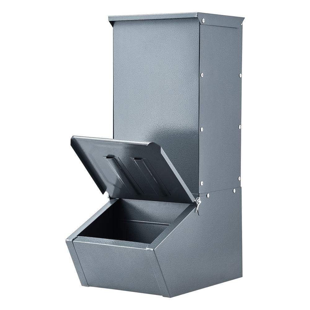 VEVOR Hog Feeder, 2.2 Bushel Capacity, Single Door Pig Feeder, Heavy Duty Steel Piglets Feeder, Multipurpose Trough Creep Feeder, Outdoor Livestock Feeder Farm Accessory for Feeding up to 5 Hogs